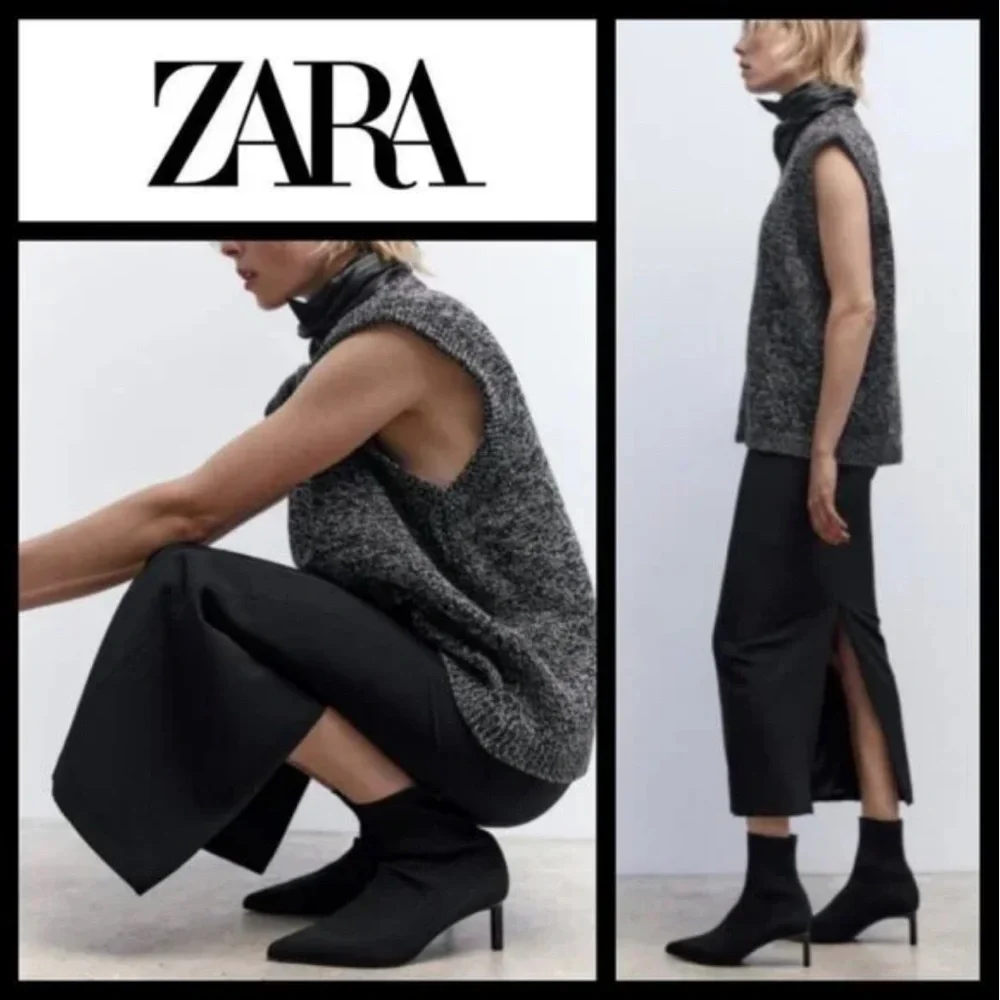 Zara Sock Pointed Toe Ankle Bootie